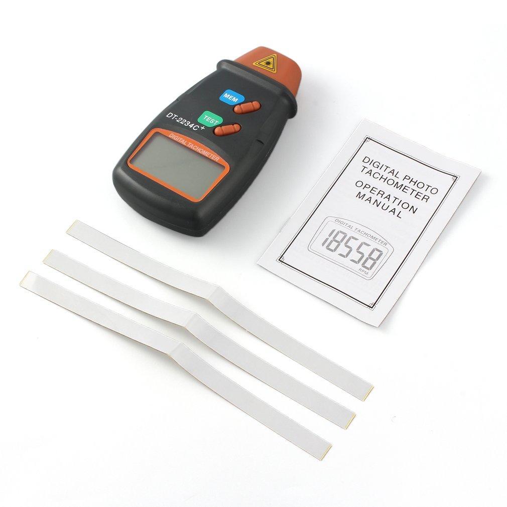 Kebidumei Digital Laser Tachometer Hour Meter Diagnostic Tool Tach Laser Tachometer Speed Gauge Revolution Spin 2.5 To 999.9 Rpm