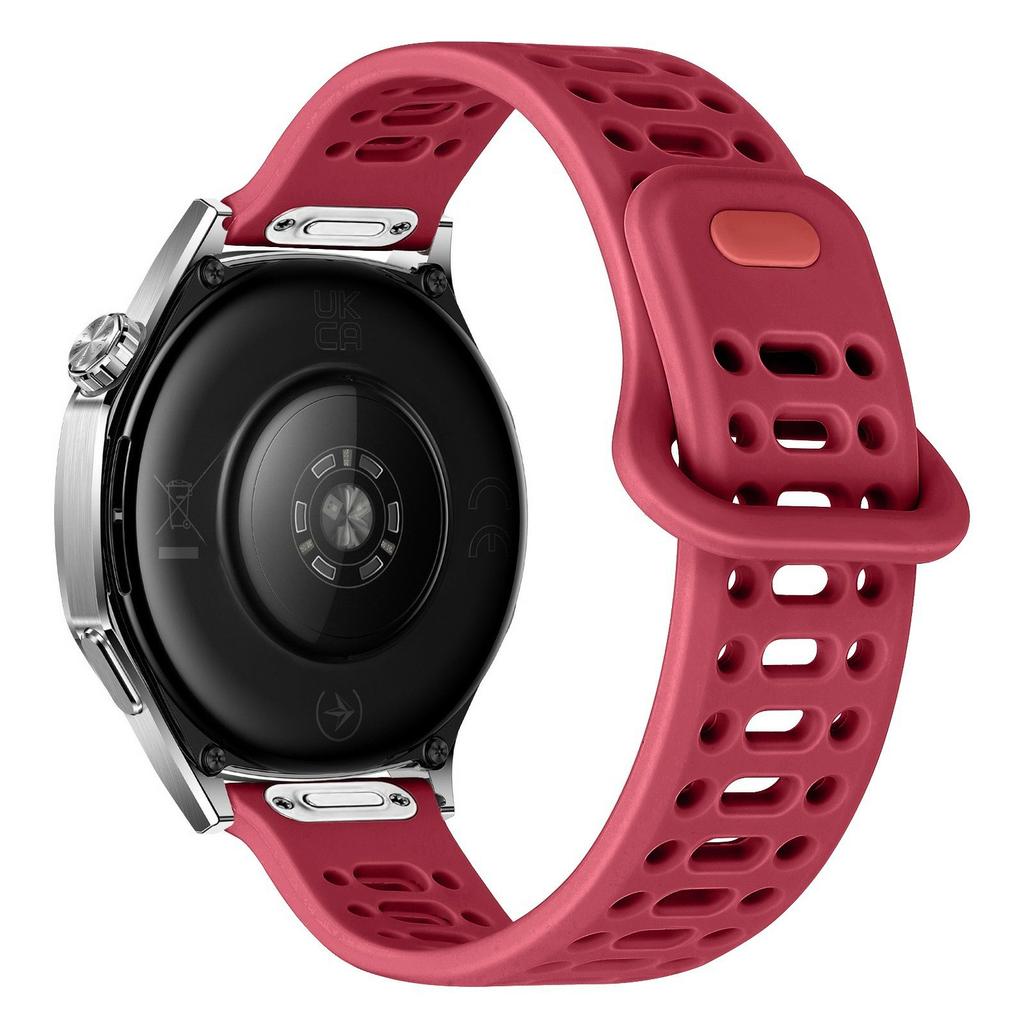 For Samsung Galaxy Watch7 44mm / 40mm Silicone Watch Band 20mm Quick Release Button Hollow Reverse Buckle Wrist Strap