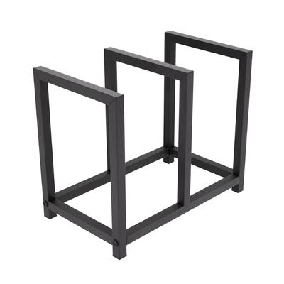 Support d'affichage pour disques vinyles en métal pour un rangement sécurisé et la décoration intérieure, finition noire