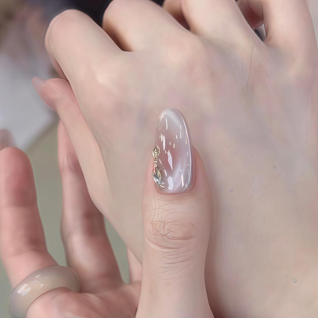 Atmosphere Ins Wind Burst Flash Pile Drill Cat's Eye Pure Hand-worn Armor Medium and Long Nail Art Fake Nail Patch