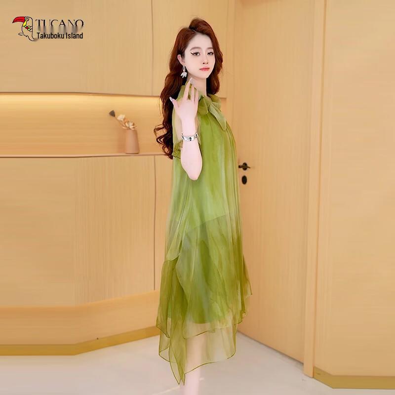 Woodpecker Women s Elegant Summer Chiffon Dress L