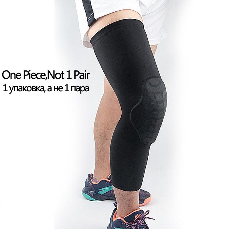 

1 шт. баскетбольные наколенники мужские длинные леггинсы против столкновений профессиональные тонкие мениски удлиненные защитные ноги женские спортивные M weight 45-60KG чёрный