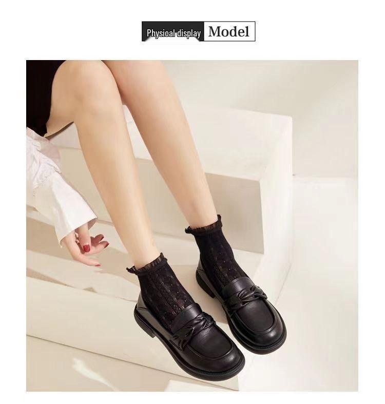 2025 Women's Waterproof Leather Loafers: Soft, Thick Sole, British Style, Versatile Spring Casual Shoes