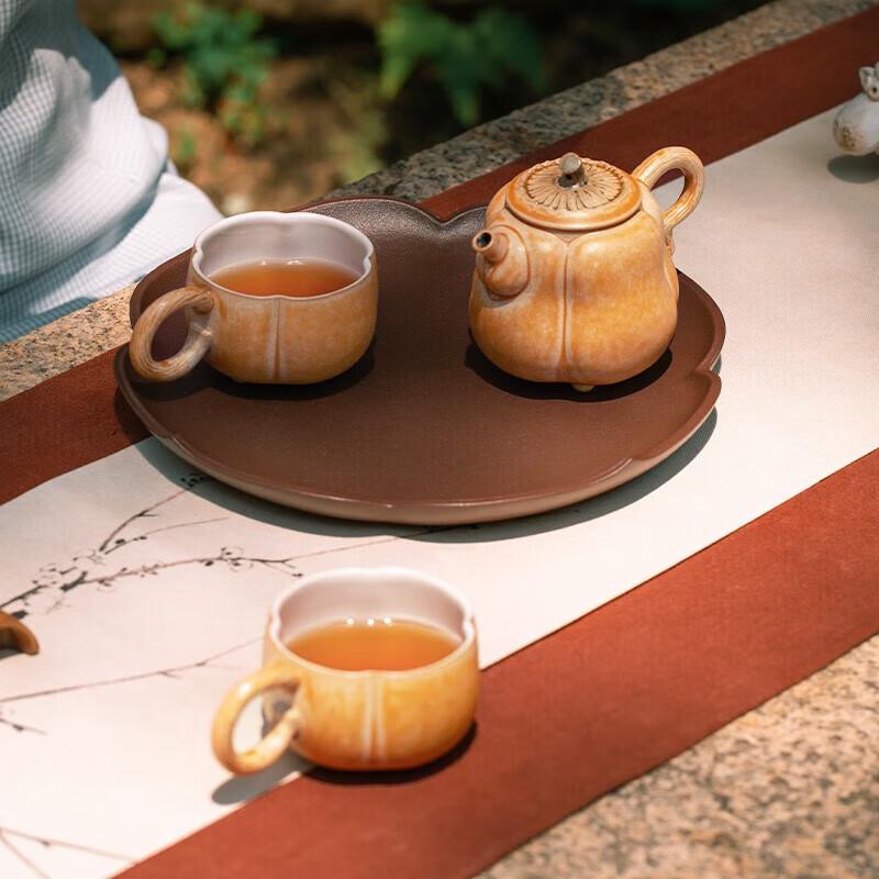 

Wanqiantang Ceramic Kung Fu Tea Set - Pumpkin Series