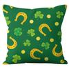 Home Cushion Cover St. Patrick's Day Pillowcase Four-leaf Clover Plaid Sofa Cushion Cover