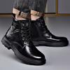 Autumn Winter Side Zipper Genuine Leather Boots for Men Casual Warm Cotton Work Shoes Man New Designer Ankle Boots Male