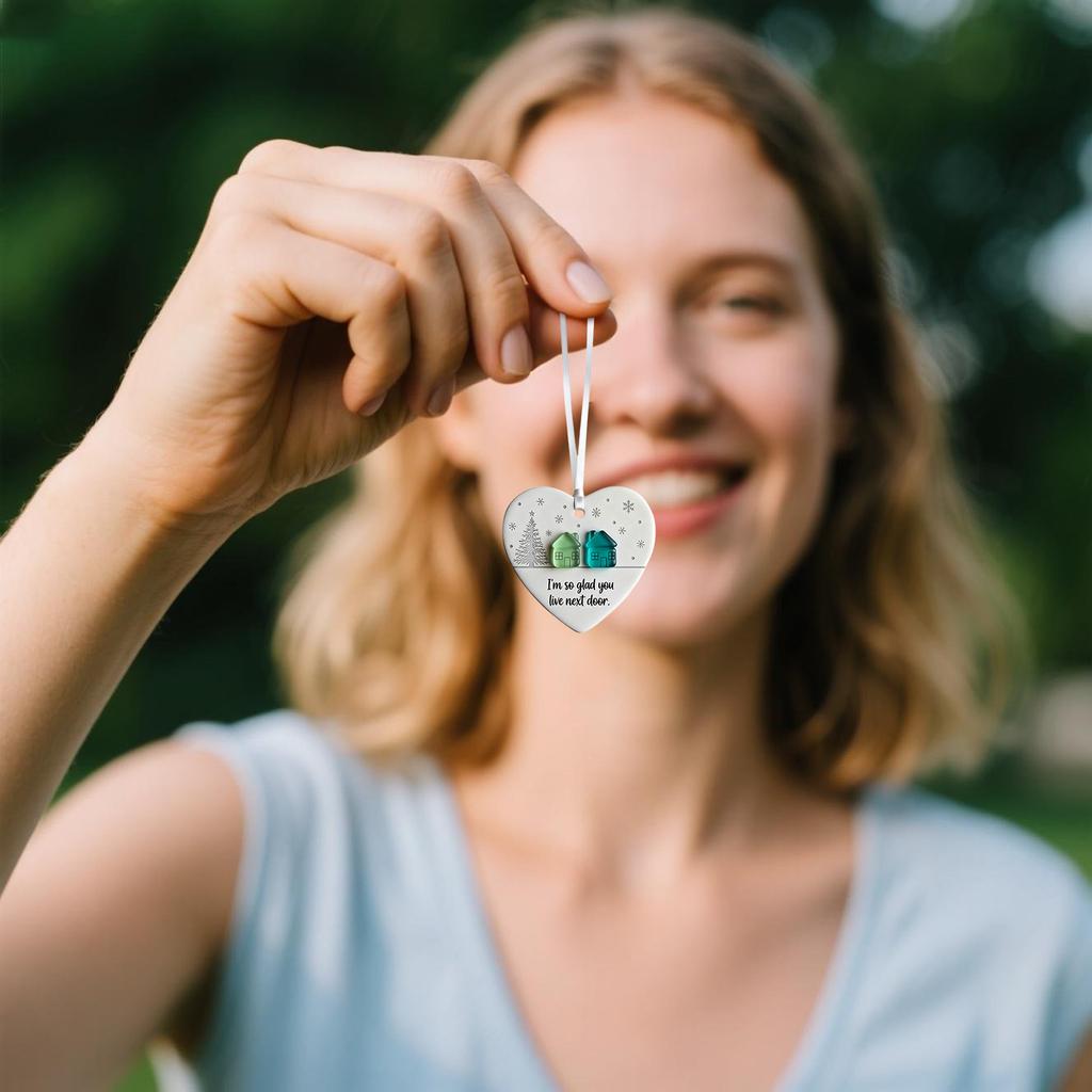 3D Acryl Herzförmiges Seeglas Freundschaftsdekor, Freundschaftsherz Andenken, Freundschaftsherz Ornament für Baumschmuck,