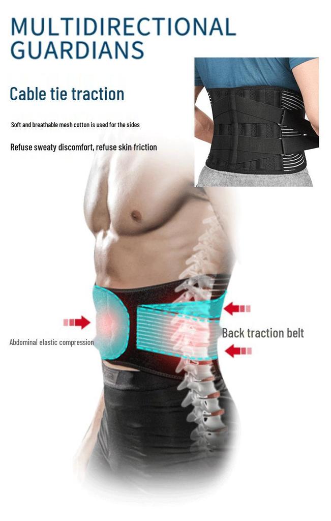 Nylon Lumbar Support Belt for Sports, Fitness, and Lumbar Protection