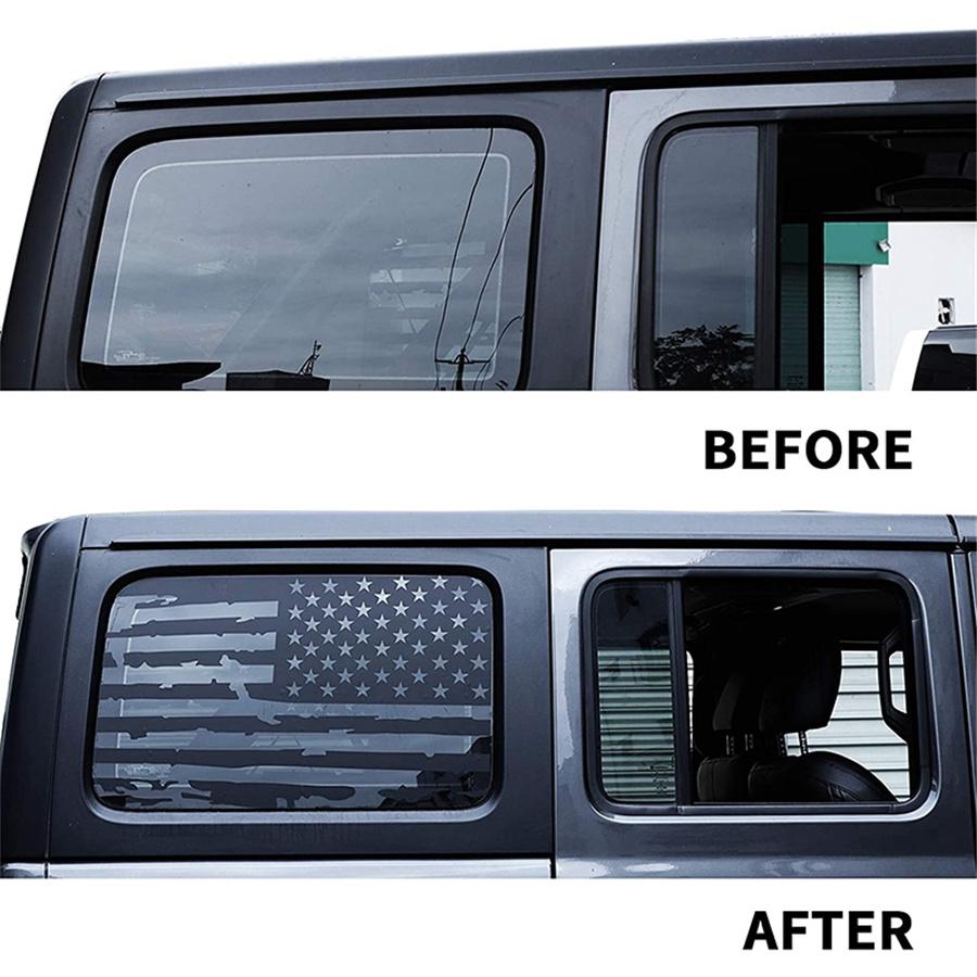 Rear Window USA Flag Decals for Jeep Wrangler JL