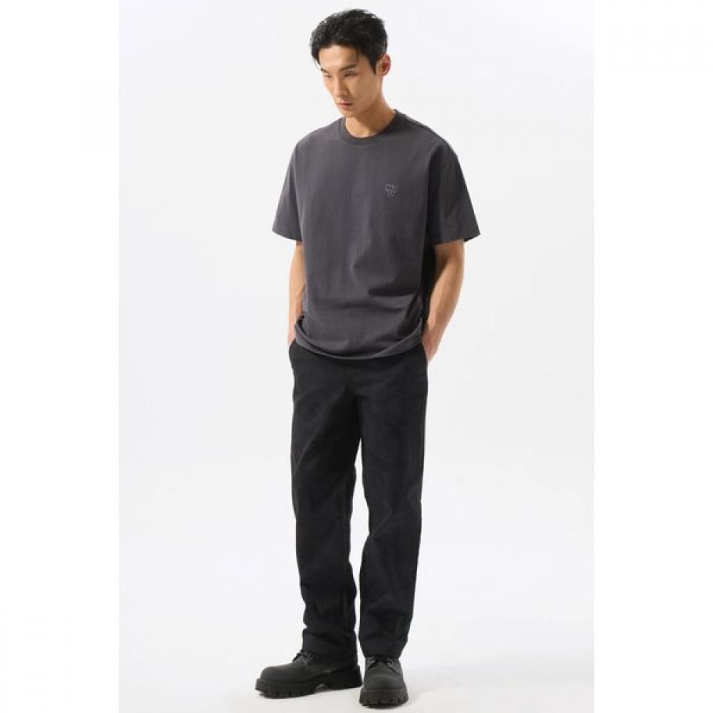 Customellow Black Straight Fit Cotton Pants Cwpas25122bkx
