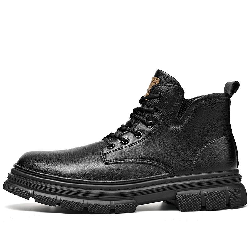 Martin Boots Men's Autumn High-top British Style Men's Casual Leather Shoes Spring and Autumn Non-slip and Wear-resistant High-end Tooling Boots