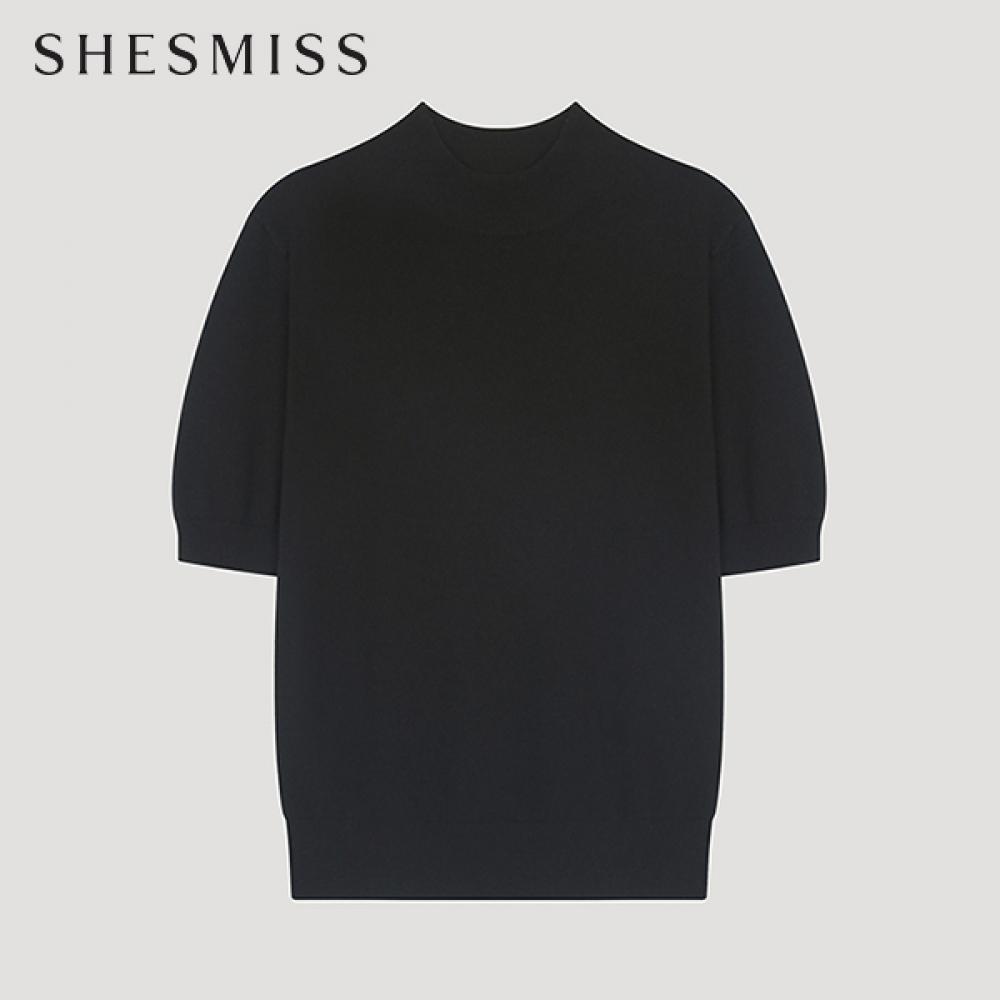 

She S miSS Mock Neck Half Sleeve Knit SSkpoo12050 Bk blacks/55