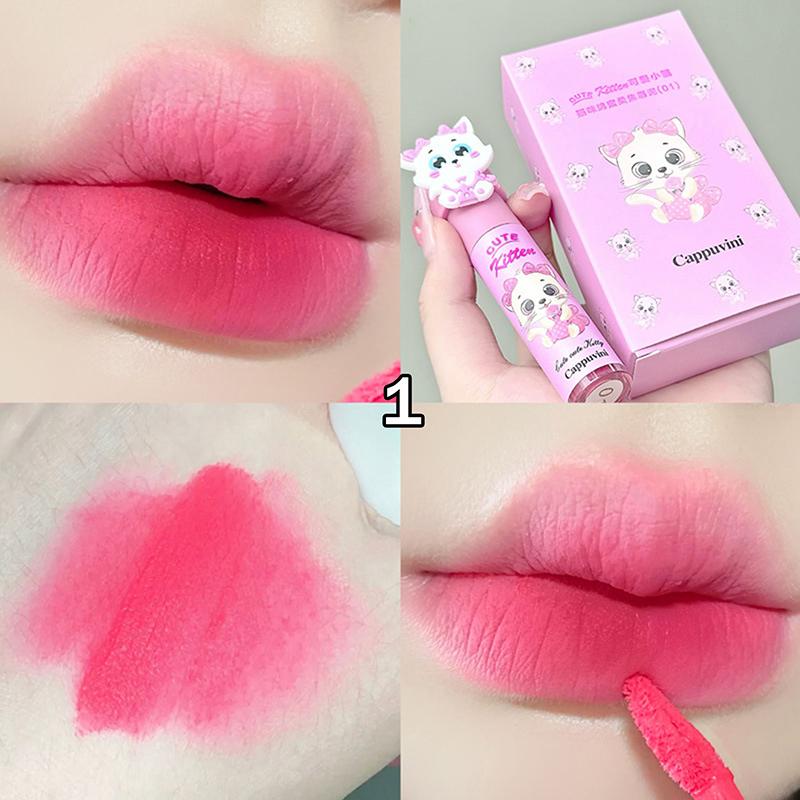 

Водонепроницаемый Мусс Каппувини Блеск для Губ Гладкий Легко Наносится Бархатный Персиково-Розовый Грязь для Губ Нюдовый Стойкий Жидкая Помада Макияж Косметика 1