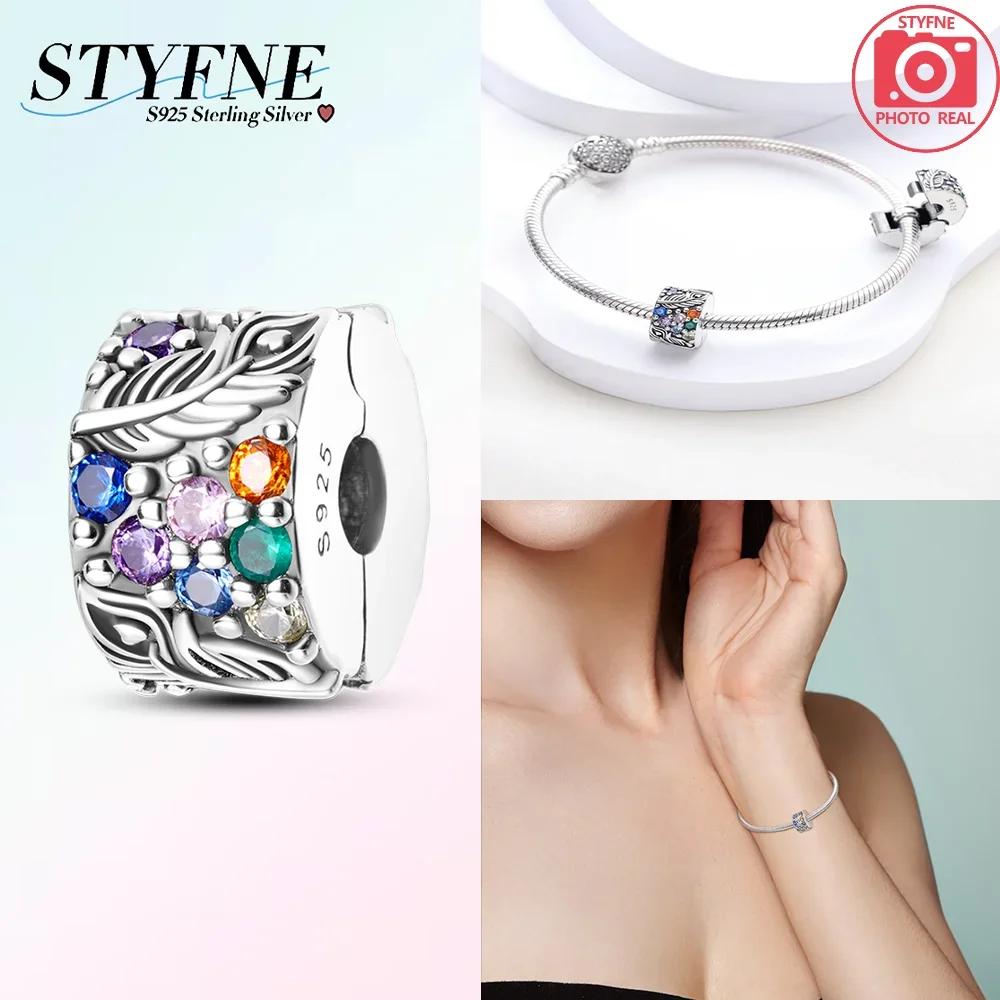 Original Copper Four-Leaf Clover Pink Zircon Snowflake Lock Charm Heart Beads Fit Bracelet Women Jewelry Diy Gift Accessory