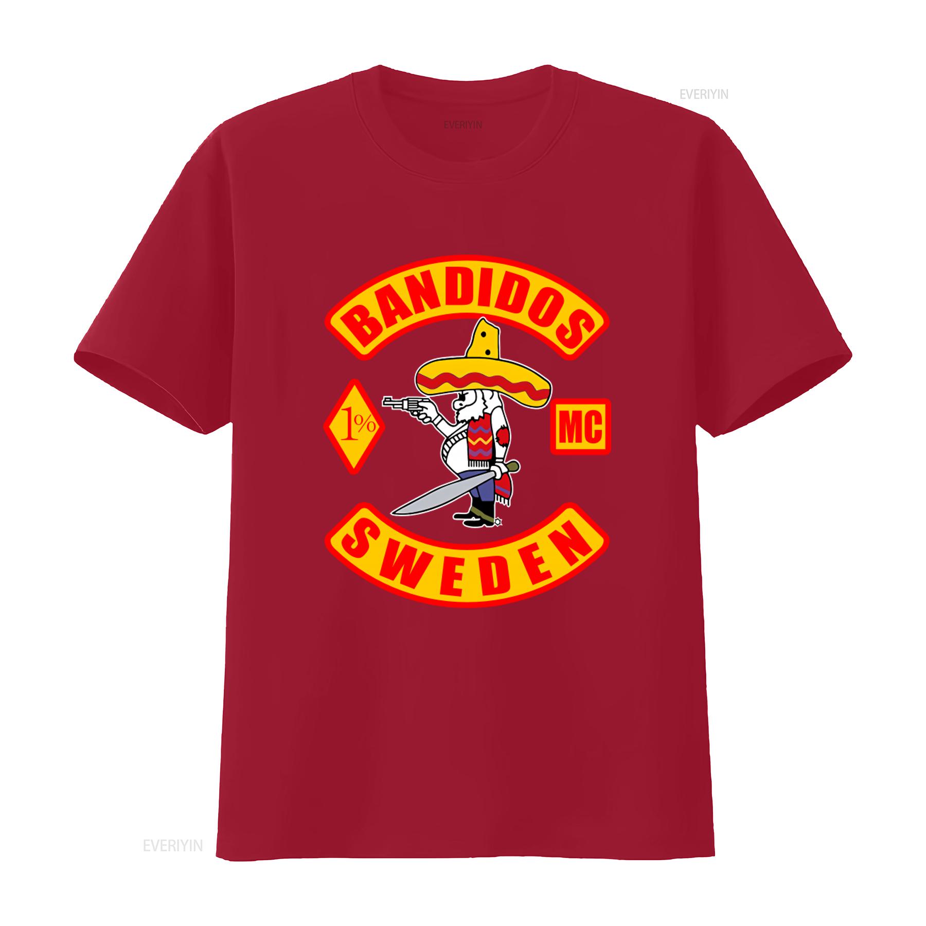 

Bandidos Motorcycle Club Sweden T Shirt USA Size S M L XL 2XL 3XL vintage Washed homme Top For Everyday Wear graphic Unisex S