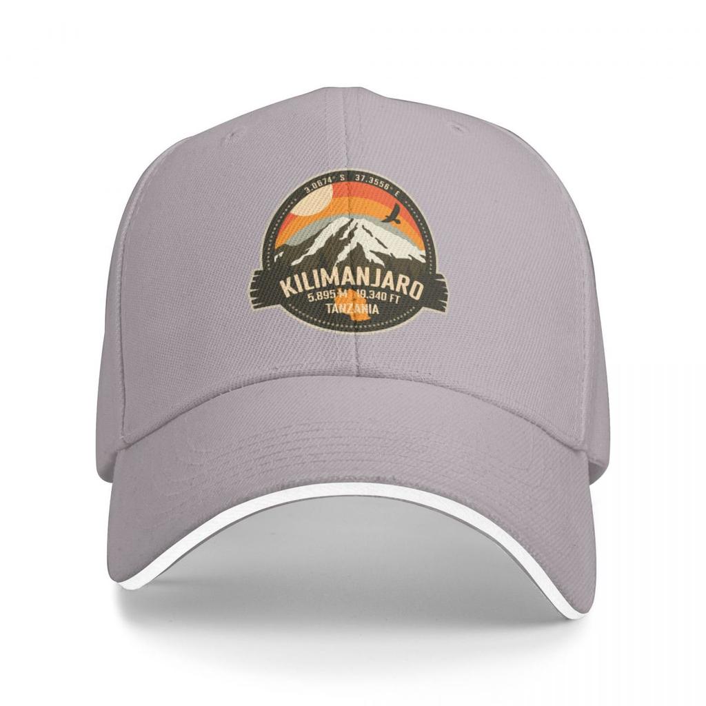 Mt Kilimanjaro Tanzania, Africa - Summit Mountain Trekking Retro Badge Baseball Cap Gentleman Hat Big Size Hat Women's Men's