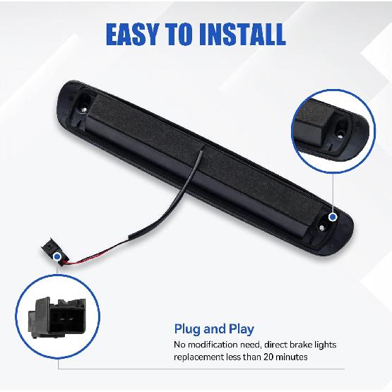 Third 3rd Brake Light for 2007-2013 Chevy Silverado/GMC Sierra 1500 2500 3500, TIME TUNNEL Sequential LED High Mount Stop Light for 2014