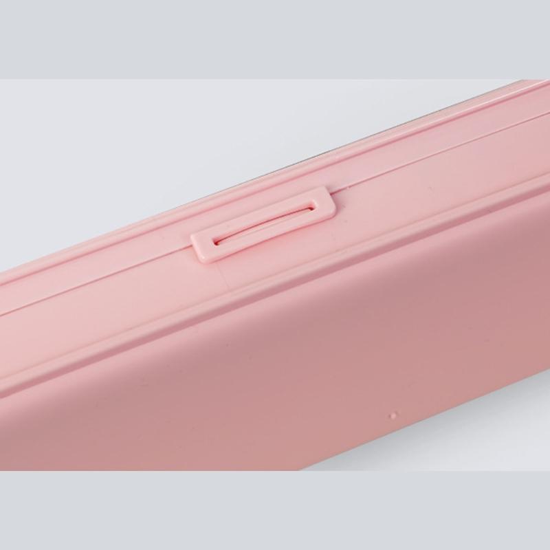 Colorful Plastic Pencil Boxes Macaron Pencil Boxes for School Crayon Marker Organizer Boxes for W/ Hinged Lids