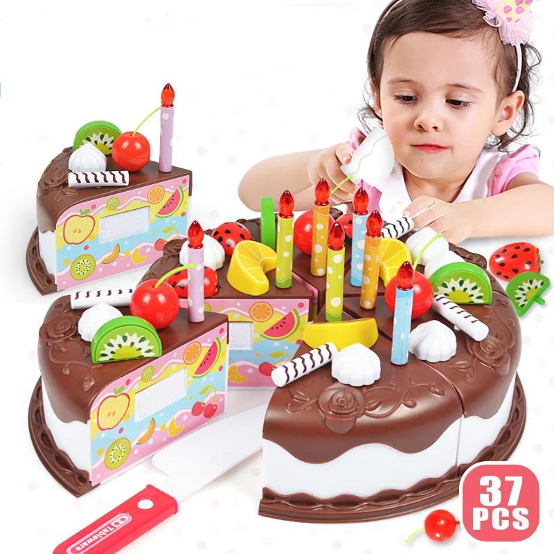 

Children Pretend Goodies Play Simulated Kitchen Toys Plastic Cutting Food Kids Toy Object Cognition Boys Girl Birthday Gifts