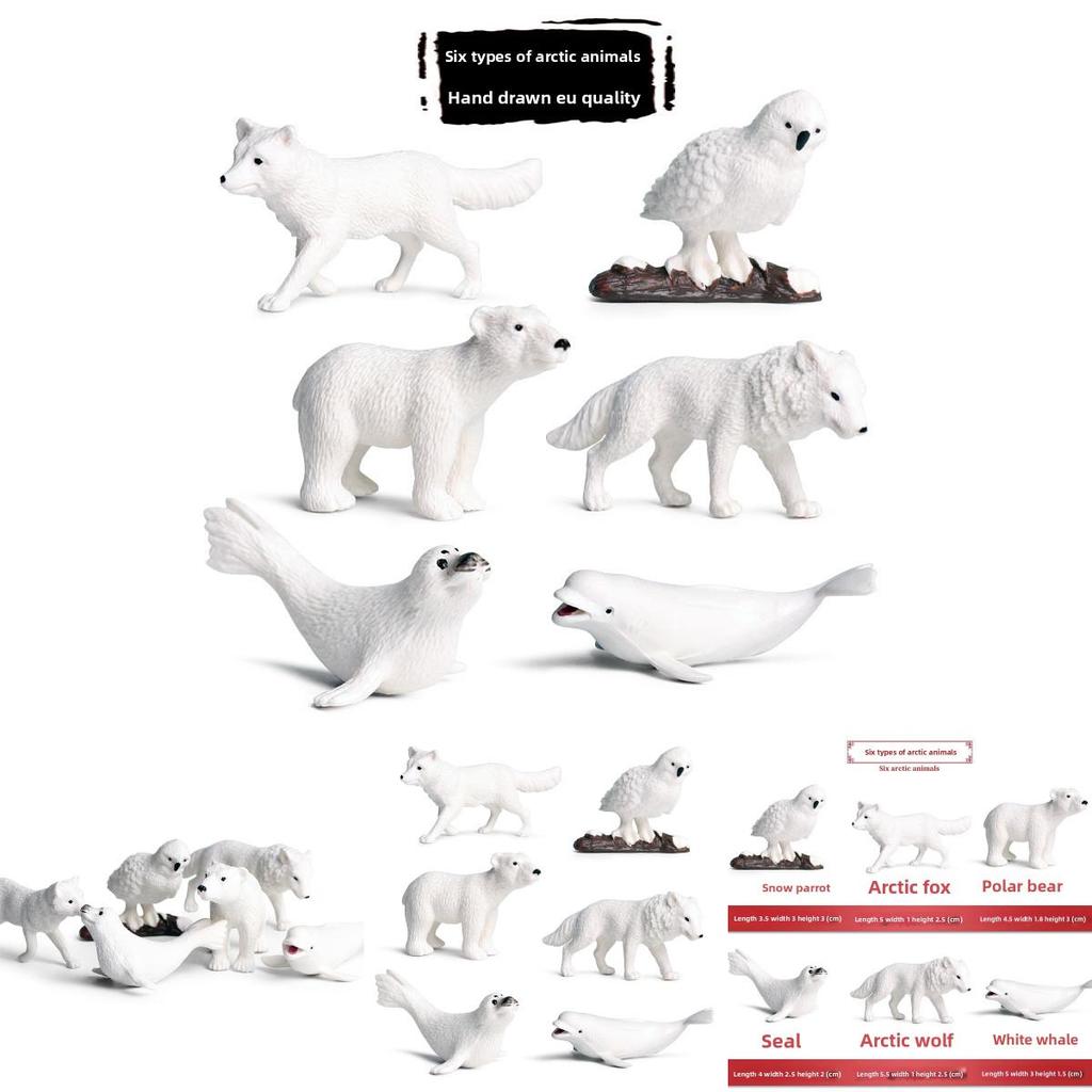 Arctic Wildlife Figurine Collection Featuring White Whale Polar Bear And Seal