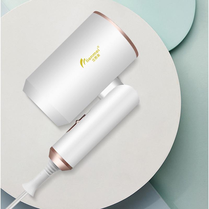Foldable Hair Dryer With Constant Temperature 1200w Abs Material Brushless Motor Cold/hot Air Setting Single Diffuser Nozzle Overheat Protection White