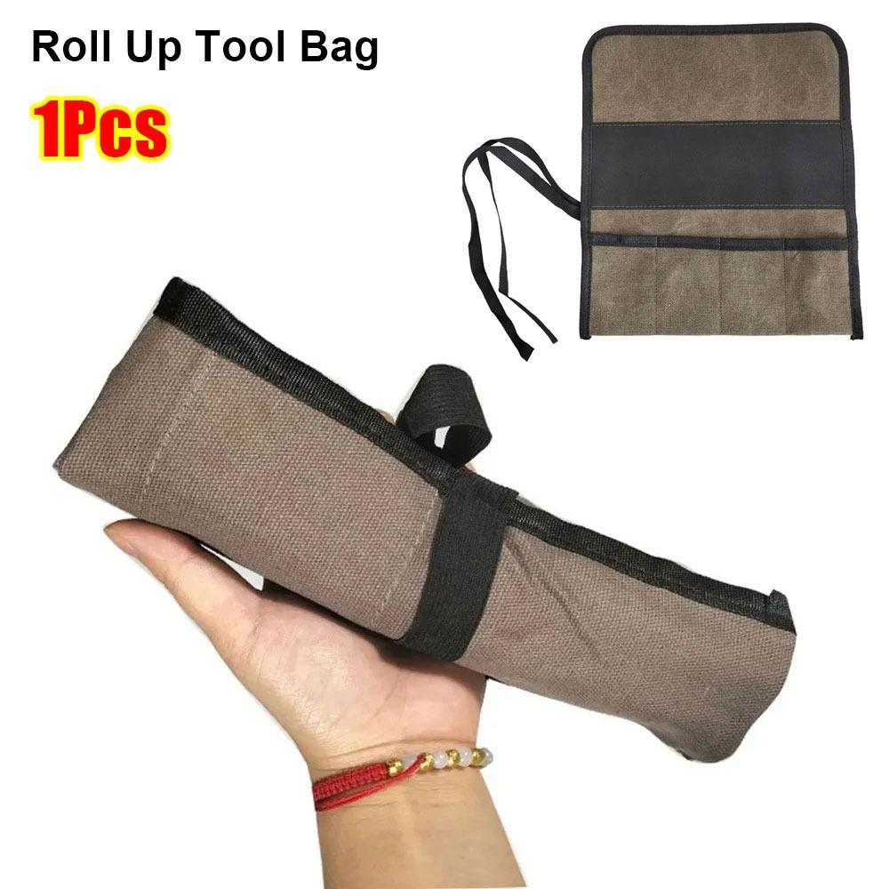 1Pcs Multiple Pocket Roll Up Tool Bag Oxford Cloth Storage Case Bag Wrench Pouch  Hanging Tool