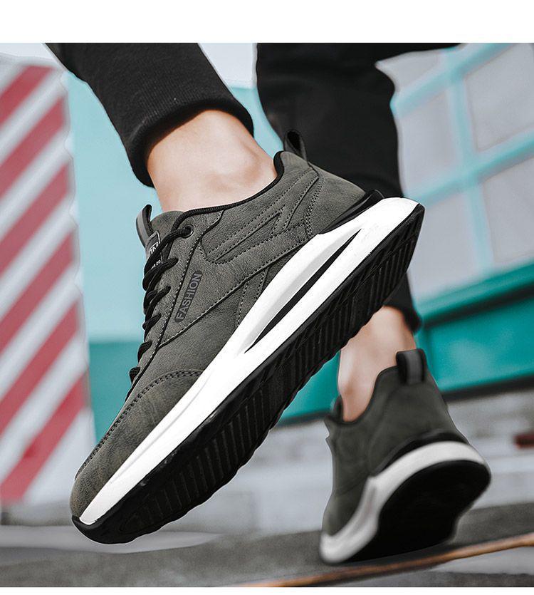 Men's Waterproof Non-slip Leather Work Shoes - Wear-resistant, Casual Fashion Sneakers for Autumn Construction.