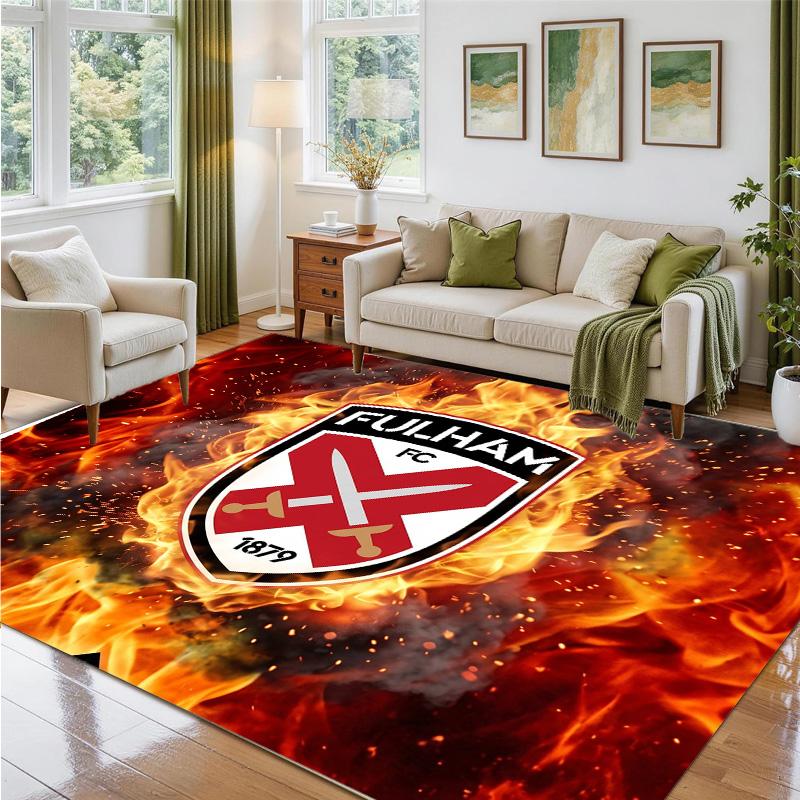Fulham Voetbal Design Kristalfluweel Tapijt Zacht Decoratief Matje voor Slaapkamer Entree