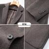 DAISHU Men's Detachable Down Liner Wool Blend Overcoat