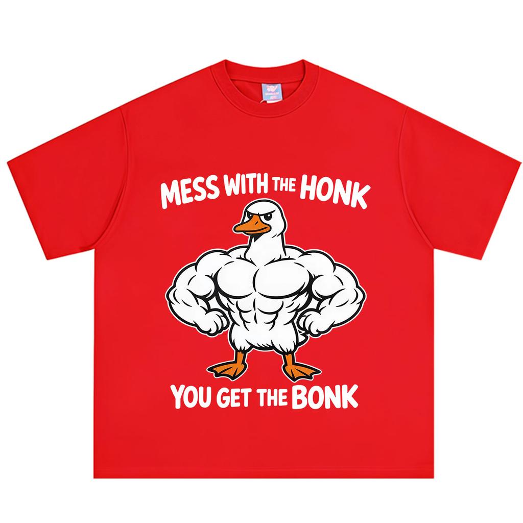 Mess with The Honk You Get The Bonk Funny Duck Meme Tshirt Unisex Unisex Hiphop Tshirt Summer Loose Casual Cotton Fashion Tshirts