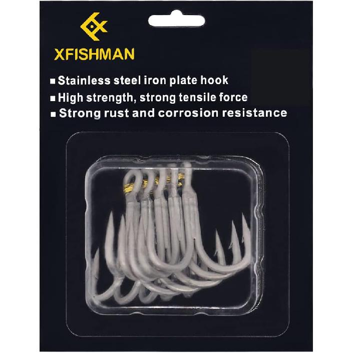 4X-Treble-Hooks-Saltwater-Big-Game-Fishing-Hooks Ultra Strong Stainless Size 3/0 1/0 2/0 4/0 5/0