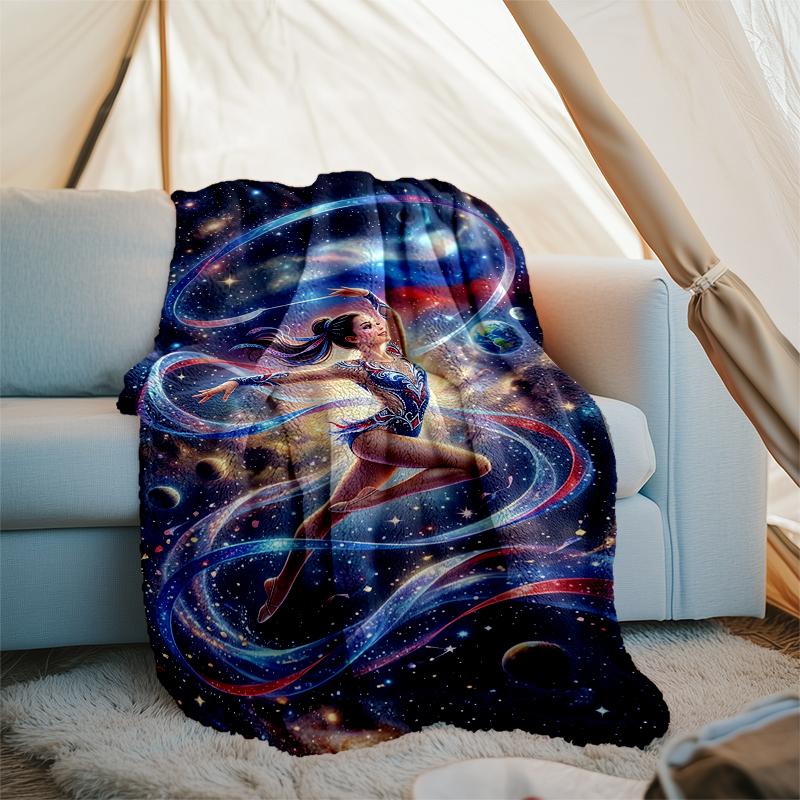 Gymnastics Theme Printed Blanket - Perfect for Couch, Bed, Travel & Outdoor Use | Machine Washable, Cozy & Durable.