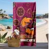 Brisbane Broncos Custom Beach Towel, Print Your Name Text Lightweight Absorbent Towel for Swimming Travel