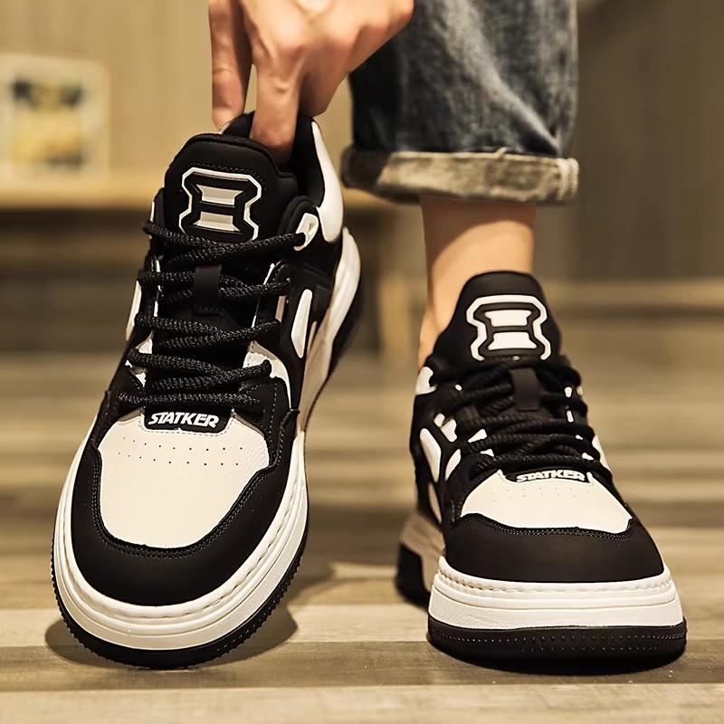 Brot Herrenschuhe Herbst Nischendesign kleine weiße Board-Schuhe dicke Sohle erhöhend lässig vielseitig rutschfeste weiche Sohle Sport Trendschuhe