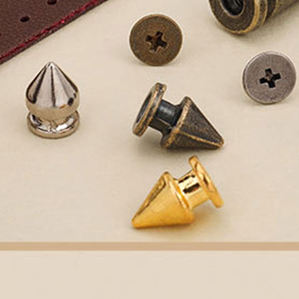 Punk Rock Clothing Studs Sturdy Alloy Rivets for Handmade Bags Shoes and Accessories Easy Installation