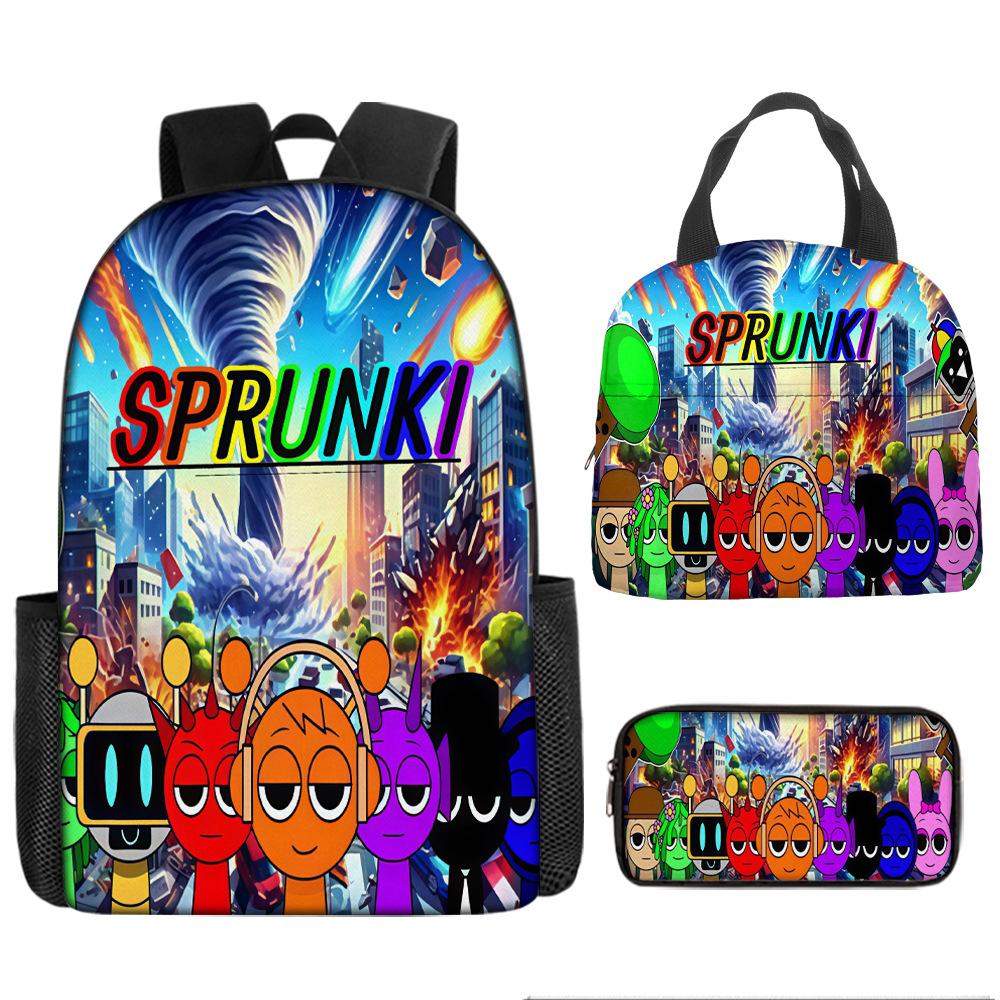 Rhythm Box Children's School Bag 1 piece minimum order new sprunki printed large-capacity campus student backpack