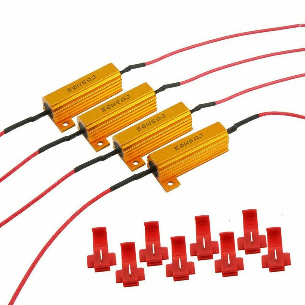 4pcs LED Indicator Ballast Load Resistor Flash Rate Relay Turn Signal Bulbs 50W 6 ohm Load Resistor 4pcs