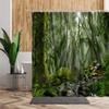 Green Jungle Shower Curtain Summer Forest Tree Bathroom Bath Decoration Home Decor Natural Landscape 3D Living Room Curtains Set