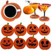 4/8Pcs Handwoven Halloween Drink Pads Creative Non-Slip Cup Mat Decorative Placemats  Tableware