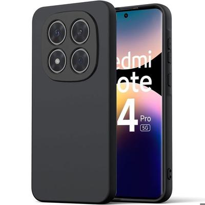 Case for Xiaomi Redmi Note 14 Pro 5G (not for 4G) - Black Liquid Silicone - EFConnection®