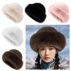 Fashion Windproof Winter Hat Wool Imitation Mink Hair Pullover Hat Warm Beret Ear Protection Cap