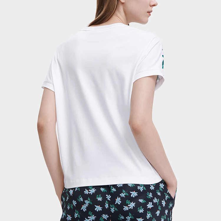 Fila Round Neck Printed Comfortable Short Sleeve Regular T-Shirt Women Tops F61W428104AZA