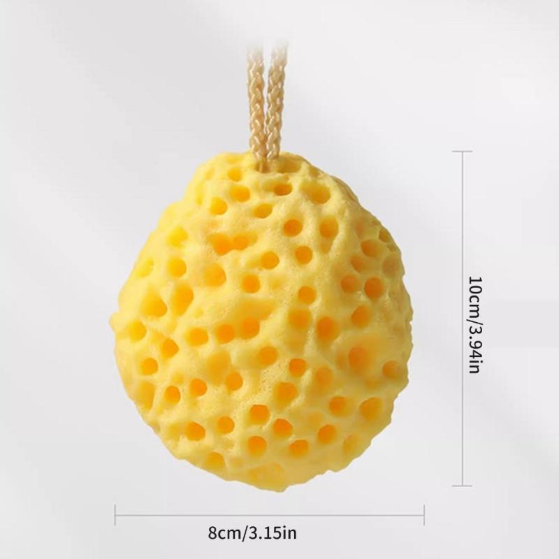 Bright Yellow Bath Sponge For Children Easy Grip Design Fast Drying Bathing Accessory Early Color Recognition Toy