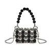 Vintage Faux Pearl Purse Beaded Crossbody Bag with Removable Shoulder Strap Ladies Evening Clutch for Parties Street Office
