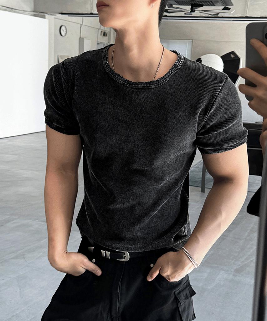 Siaosiko Pigment Round Muscle Fit Short Sleeve