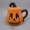 Pumpkin Cup For Kids 350ml Cartoon Pumpkin Ceramic Coffee Cup Handle Design Tabletop Drinkware For Milk Hot Drink Tea And Coffee