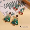 Kenjie Exaggerated Christmas Tree Earrings - Unique Acetate Sheet Design
