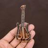 Baltic Amber Handmade Copper Wire Wrap Guitar Pendant 4.53" Q6K50
