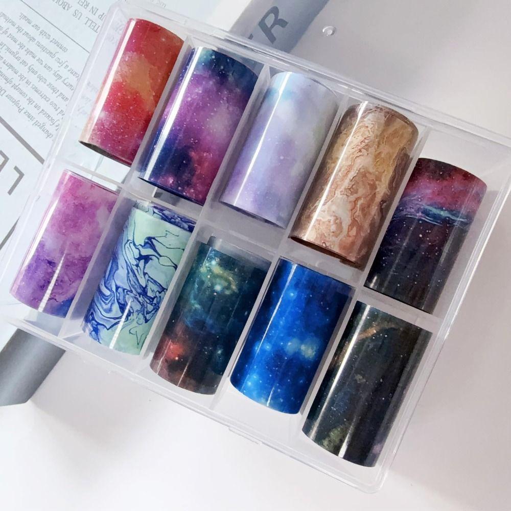 Marble Print Transfer Stickers Aurora Snake Nail Art Stickers Hot Nail Decals Nail Decorations