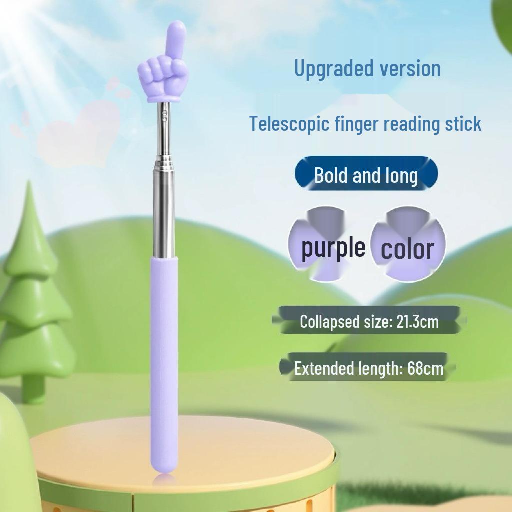 Retractable Finger Pointer and Ruler for Teaching and Reading